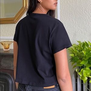 Denim Forum Kate Crop Tee in Black